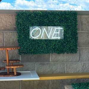 ONE Neon sign. LED 1st birthday party